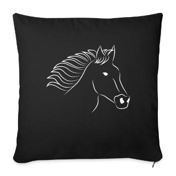 Horse horse head white - Sofa pillowcase 17,3'' x 17,3'' (45 x 45 cm) - black - Front