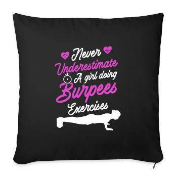Design Burpees - Housse de coussin décorative 45 x 45 cm - noir - Devant