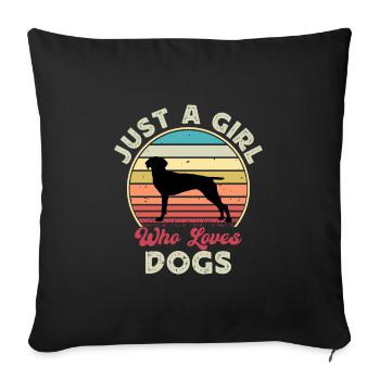 Old Danish Pointer Dog Silhouette Retro Sunset - Sofa pillowcase 17,3'' x 17,3'' (45 x 45 cm) - black - Front