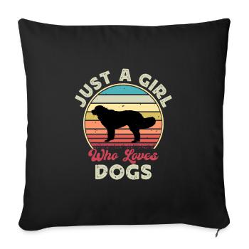 Landseer Dog Lover Silhouette Vintage Sunset - Housse de coussin décorative 45 x 45 cm - noir - Devant