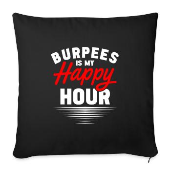Les burpees sont mon happy hour - Housse de coussin décorative 45 x 45 cm - noir - Devant