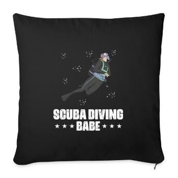 Scuba Diving Speerfischen Design - Sofakissenbezug 45 x 45 cm - Schwarz - Vorne