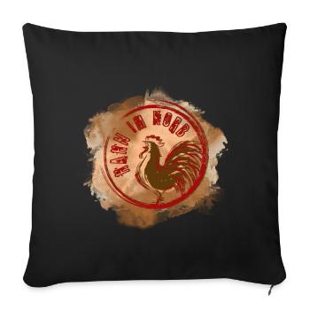 Rooster in the basket - Sofa pillowcase 17,3'' x 17,3'' (45 x 45 cm) - black - Front