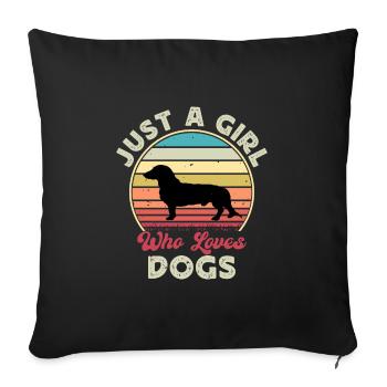 Westphalie Dachsbracke Dog Silhouette Retro Sun - Housse de coussin décorative 45 x 45 cm - noir - Devant