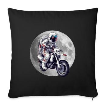 Motorrad Astronaut Motorradfahrer Motorrad Biker - Sofakissenbezug 45 x 45 cm - Schwarz - Vorne