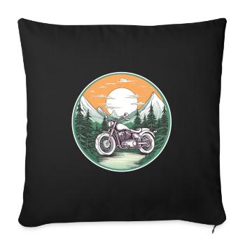 Tour en moto dans le Green Motorcyclist Biker - Housse de coussin décorative 45 x 45 cm - noir - Devant