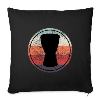 Djembe Player Drummer Music Drum Vintage Retro - Sofa pillowcase 17,3'' x 17,3'' (45 x 45 cm) - black - Front