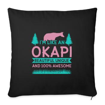 Okapi wild giraffes design - Sofa pillowcase 17,3'' x 17,3'' (45 x 45 cm) - black - Front