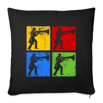 Euphonium Player Euphonist Dad Vintage Pop Art - Sofa pillowcase 17,3'' x 17,3'' (45 x 45 cm) - black - Front