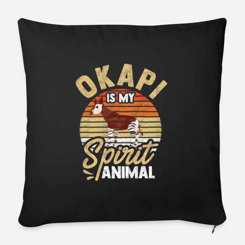 Okapi ist mein Seelentier - Sofakissenbezug 45 x 45 cm - Schwarz