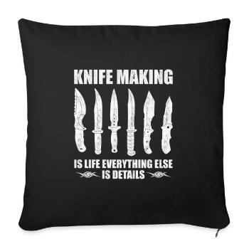 Knife Making Messerschärfer Design - Sofakissenbezug 45 x 45 cm - Schwarz - Vorne
