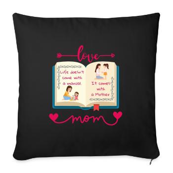 L’amour de maman - Housse de coussin décorative 45 x 45 cm - noir - Devant
