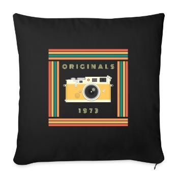 1973 Jahrgang Vintage Retro Geburtag - Sofakissenbezug 45 x 45 cm - Schwarz - Vorne