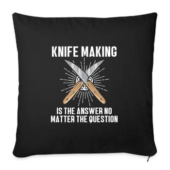 Knife Making Blacksmith Design - Sofa pillowcase 17,3'' x 17,3'' (45 x 45 cm) - black - Front