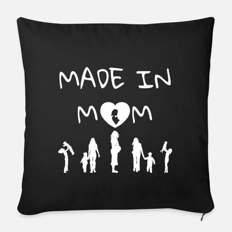 HERGESTELLT IN MOM - Sofakissenbezug 45 x 45 cm - Schwarz