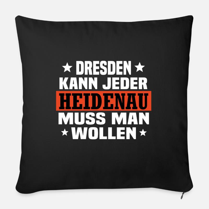Heidenau - Sofakissenbezug 45 x 45 cm - Schwarz