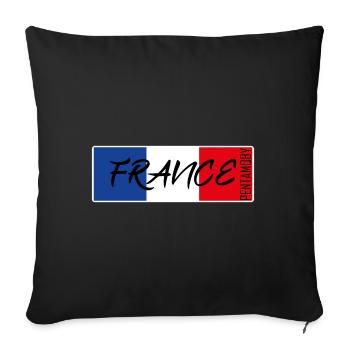 FRANCE FRANCE FLAG RIBBON BADGE - Sofa pillowcase 17,3'' x 17,3'' (45 x 45 cm) - black - Front