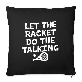 Déclaration du joueur de raquette Tournoi Padel Sport - Housse de coussin décorative 45 x 45 cm - noir - Devant