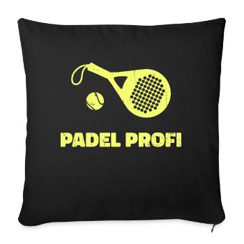 Padel Sport Player Statement Tournament Racket - Sofa pillowcase 17,3'' x 17,3'' (45 x 45 cm) - black - Front