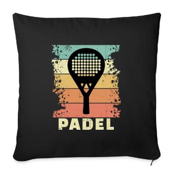 Tennis Sport Padel Saying Padel Game Racket - Sofa pillowcase 17,3'' x 17,3'' (45 x 45 cm) - black - Front