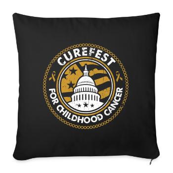 Curefest Childhood Cancer Emblem - Sofa pillowcase 17,3'' x 17,3'' (45 x 45 cm) - black - Front