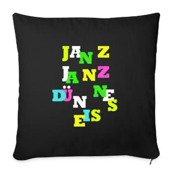 JANZ JANZ DÜNNES EIS OHJA witziges Design für dich - Sofakissenbezug 45 x 45 cm - Schwarz - Vorne