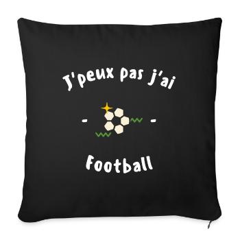 J peux pas j ai Football - Housse de coussin décorative 45 x 45 cm - noir - Devant