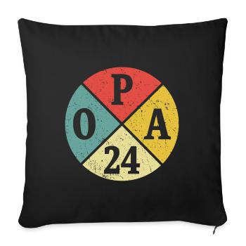 Opa 24 Geschenk Großvater Zukünftiger Opa 2024 - Sofakissenbezug 45 x 45 cm - Schwarz - Vorne