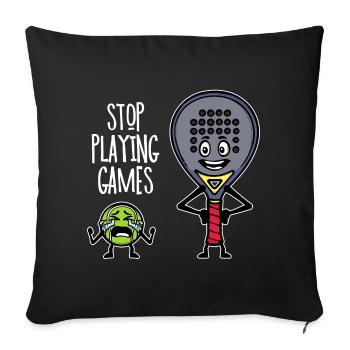 Player Padel Racket Padel Team Statement Coach - Sofa pillowcase 17,3'' x 17,3'' (45 x 45 cm) - black - Front