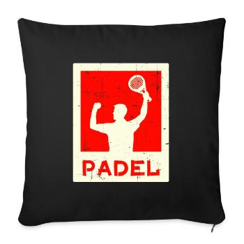 Leisure Training Player Saying Racket Padel - Sofa pillowcase 17,3'' x 17,3'' (45 x 45 cm) - black - Front