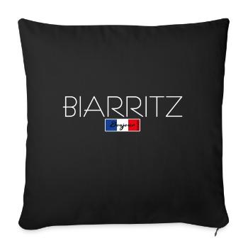 BIARRITZ FRANCE HOLIDAY SUMMER PARTY (w) - Sofa pillowcase 17,3'' x 17,3'' (45 x 45 cm) - black - Front
