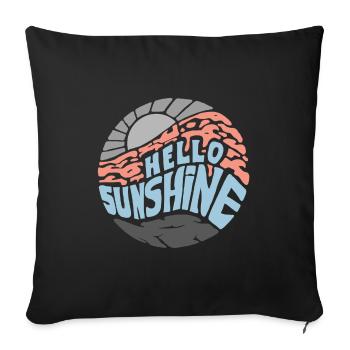 Bonjour Sunshine! Été, soleil, vacances - Housse de coussin décorative 45 x 45 cm - noir - Devant