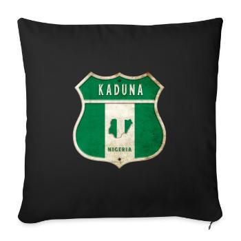 Design du drapeau du Nigeria de Kaduna - Housse de coussin décorative 45 x 45 cm - noir - Devant