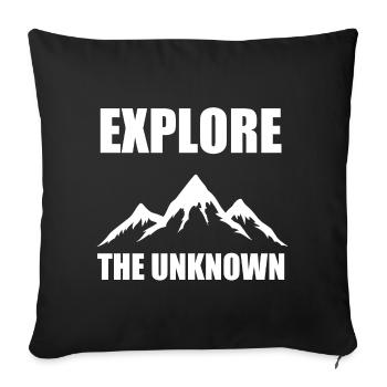 Explorez l’inconnu - Randonnée, Nature, Aventure - Housse de coussin décorative 45 x 45 cm - noir - Devant