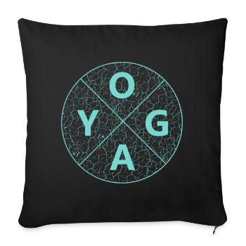 Yoga, cooles Yogadesign - Sofakissenbezug 45 x 45 cm - Schwarz - Vorne