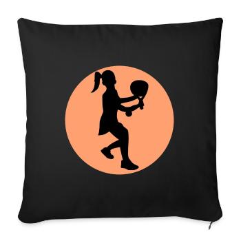 Players Sport Padel Tournament Leisure Rackets - Sofa pillowcase 17,3'' x 17,3'' (45 x 45 cm) - black - Front