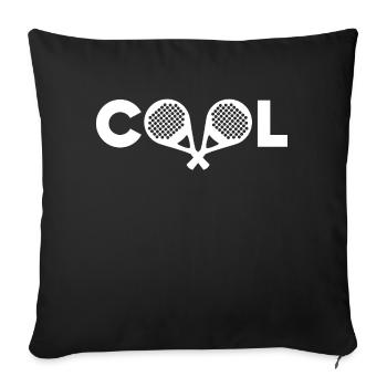 Cool saying padel racket sport serve - Sofa pillowcase 17,3'' x 17,3'' (45 x 45 cm) - black - Front