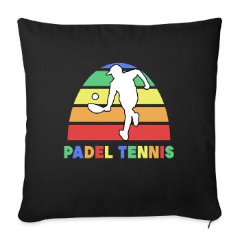 Padel-Tennis Turnier Spruch Spieler Padelspiel - Sofakissenbezug 45 x 45 cm - Schwarz - Vorne