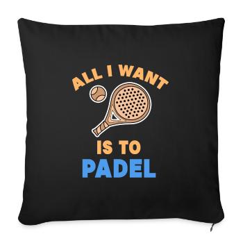 Padel Statement Padel Game Players Rackets Balls - Sofa pillowcase 17,3'' x 17,3'' (45 x 45 cm) - black - Front