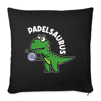 Padel Padelspiel Sport Spieler Dinosaurier Spruch - Sofakissenbezug 45 x 45 cm - Schwarz - Vorne