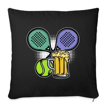 Joueur de Padel Balles de Sport Raquette Padel - Housse de coussin décorative 45 x 45 cm - noir - Devant
