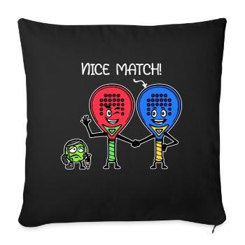 Padel Team Padel Player Ball Statement Raquette - Housse de coussin décorative 45 x 45 cm - noir - Devant