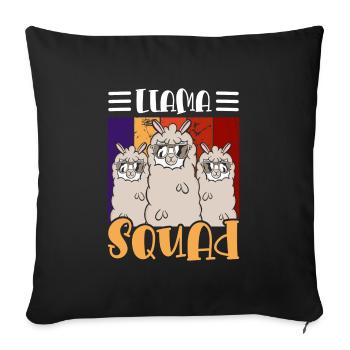 Lama Animal Doux - Housse de coussin décorative 45 x 45 cm - noir - Devant
