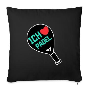 Sports Heart Fans I Love Padel Statement Rackets - Sofa pillowcase 17,3'' x 17,3'' (45 x 45 cm) - black - Front