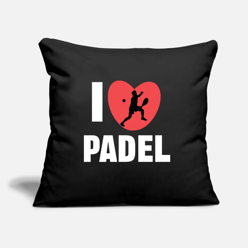 Heart Player Training J’adore la déclaration de padel Housse de coussin décorative 45 x 45 cm