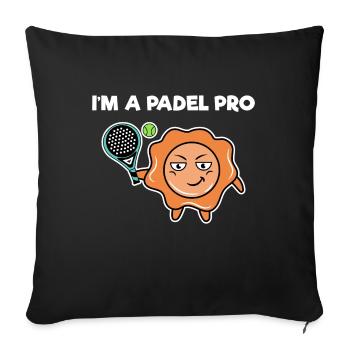 Balles de joueur de padel Raquette Déclaration de jeu de padel - Housse de coussin décorative 45 x 45 cm - noir - Devant