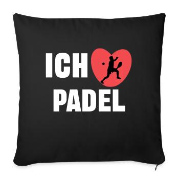 I love padel heart statement player training - Sofa pillowcase 17,3'' x 17,3'' (45 x 45 cm) - black - Front
