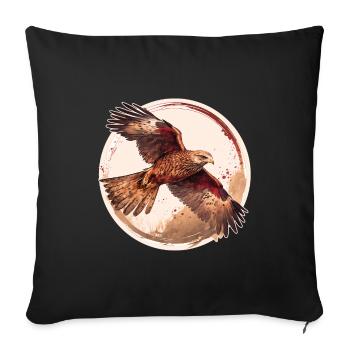 Red kite bird of prey - Sofa pillowcase 17,3'' x 17,3'' (45 x 45 cm) - black - Front