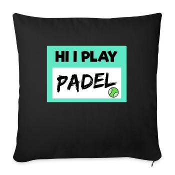 Déclaration de Balles de jeu de padel de joueur de padel de loisir - Housse de coussin décorative 45 x 45 cm - noir - Devant