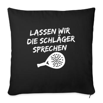 Sportart Spieler Padel Racket Statement Turnier - Sofakissenbezug 45 x 45 cm - Schwarz - Vorne